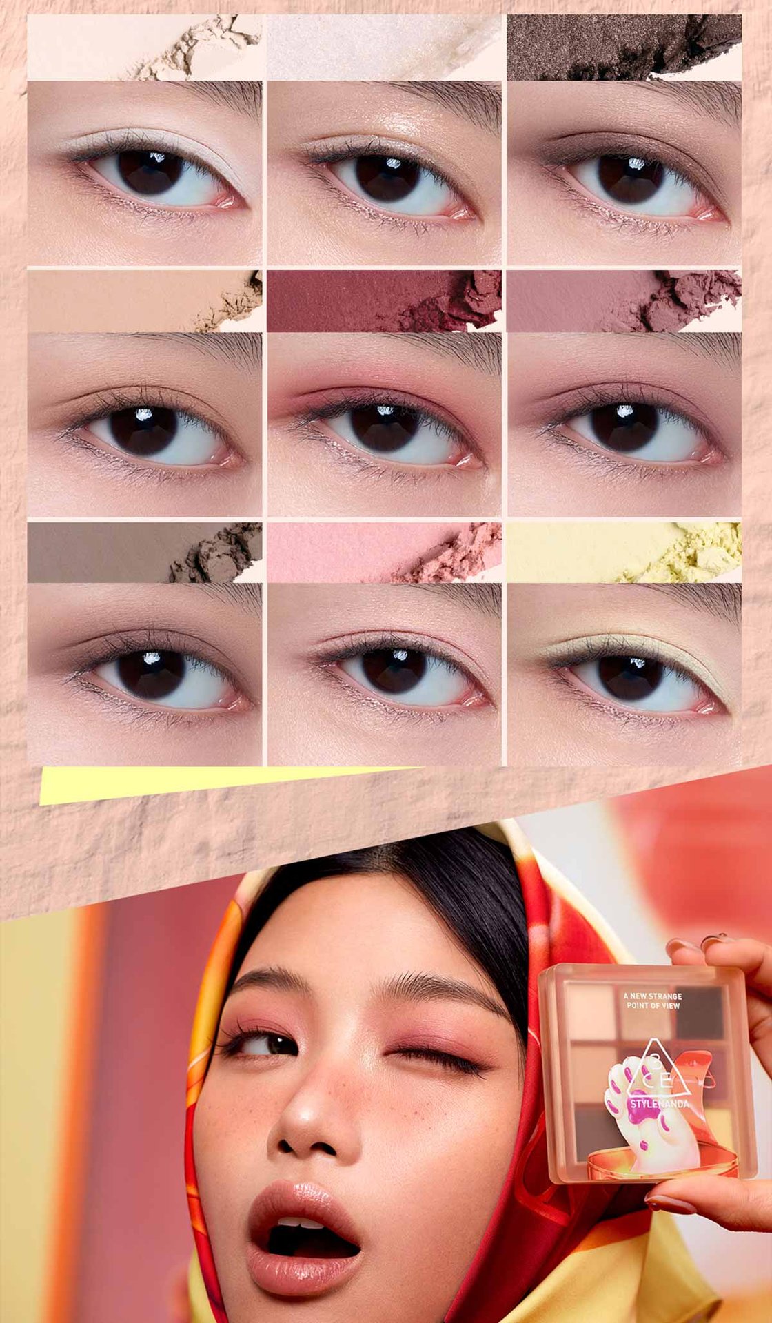 3CE 스카프 에디션 멀티 아이 컬러 팔레트